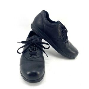 SAS Comfort Shoes Freetime Black Leather Lace Up Walking Shoes Womens 6N Sneaker